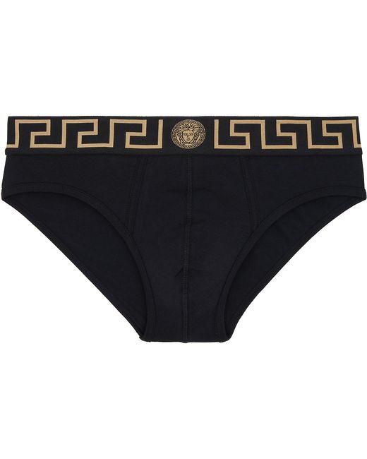Versace Black Three-Pack Cotton-Jersey Briefs for men