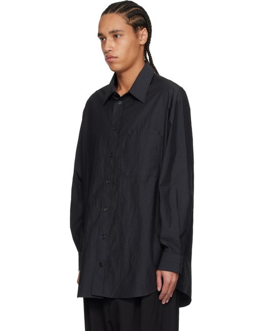 メンズ Lemaire ブラック ダブルポケット シャツ Black
