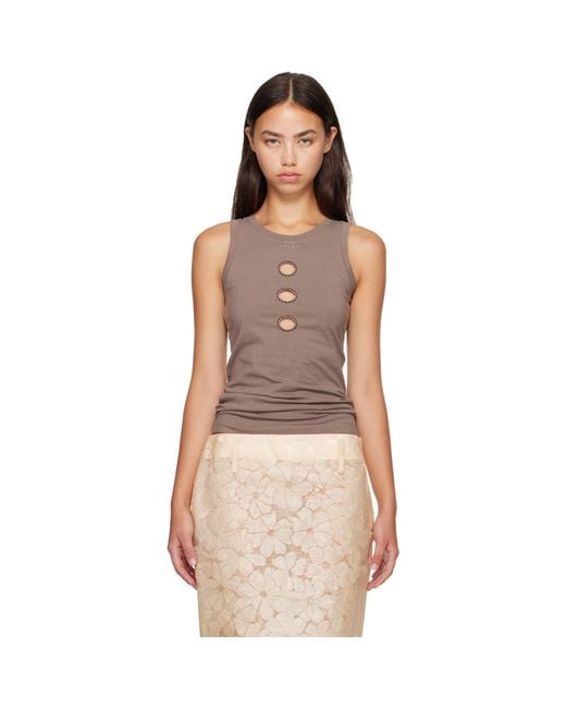 Marni Brown Taupe Jersey Tank Top