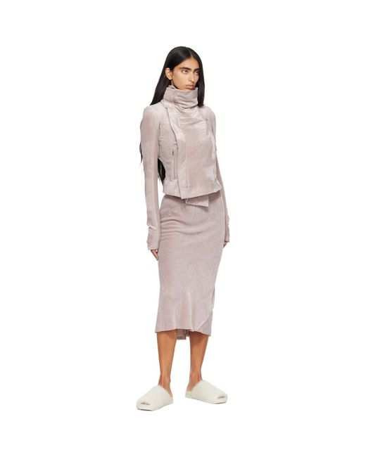 Rick Owens Brown Tower Classic Biker Jacket