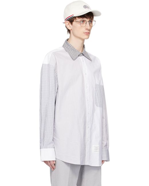 Thom Browne Gray & White Funmix Shirt for men
