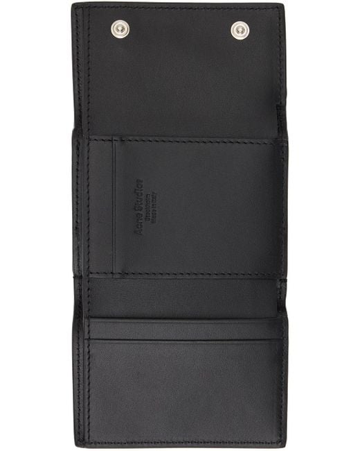 Acne Black Trifold Leather Wallet for men