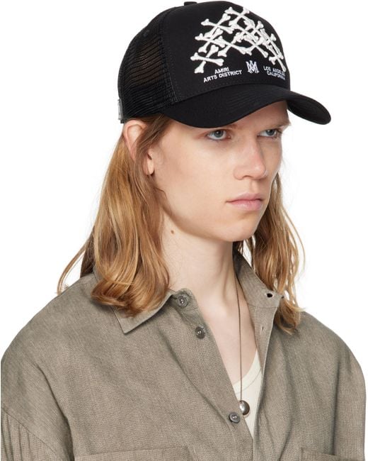 Amiri Brown Bones Stacked Trucker Cap for men