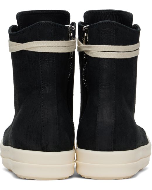 Rick Owens Black Sneaks High-Top Canvas Sneakers