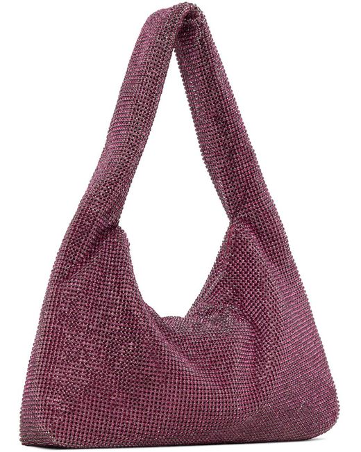 Kara Purple Mini Crystal Mesh Armpit Bag