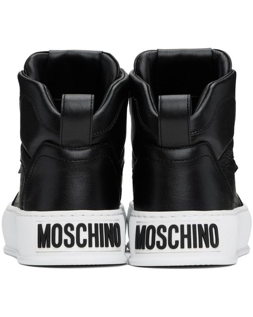 Askets montantes noires à semelle texturée Moschino pour homme en coloris Black