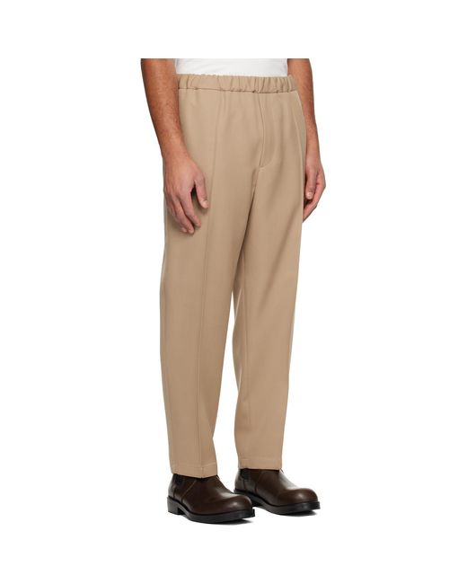 Jil Sander Natural Wool Gabardine Tapered Trousers for men