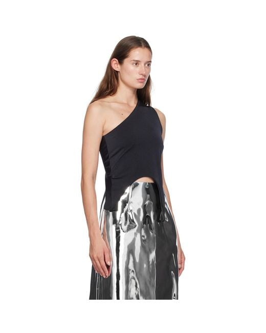 Marie Adam-Leenaerdt Black Off-Shoulder Tank Top