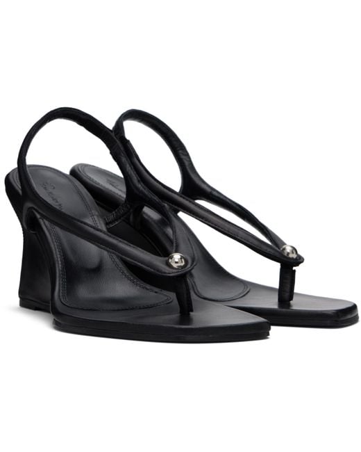 Paris Georgia Black Valentina Wedge Heeled Sandals
