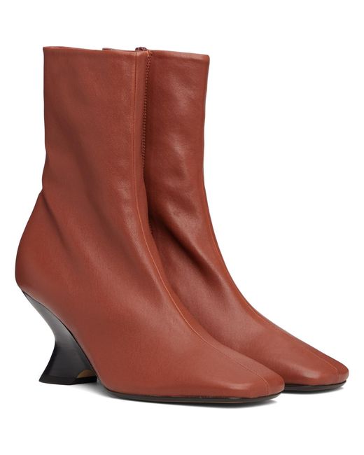Dries Van Noten Brown Heeled Ankle Boots