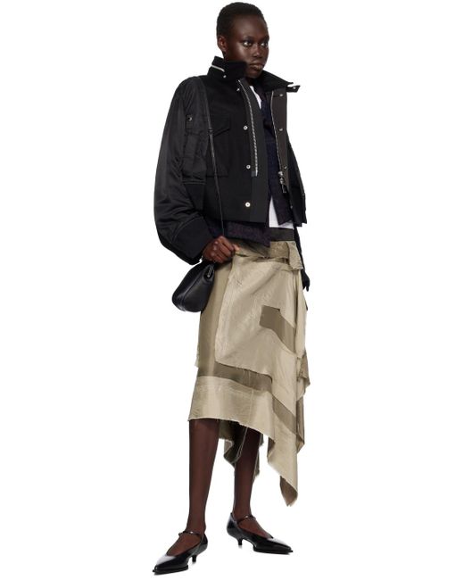 【sacai】ブラック パネル ボンバージャケット Sacai パネル ボンバージャケット ブラック | Lyst