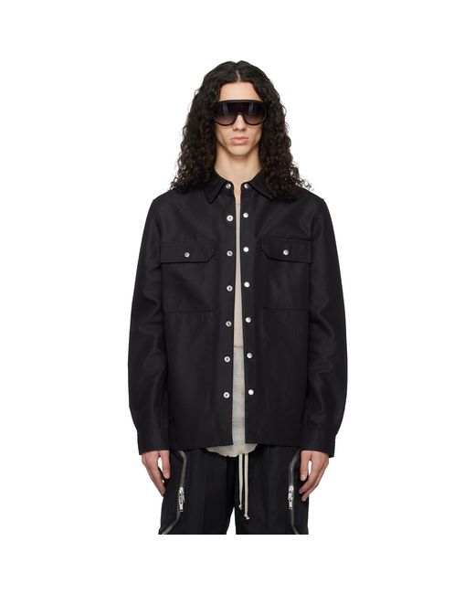 Rick Owens Black Temple Outer Shirt for men