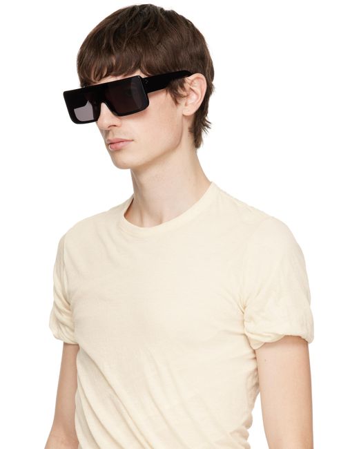 メンズ Rick Owens ブラック Hollywood Documenta サングラス Black