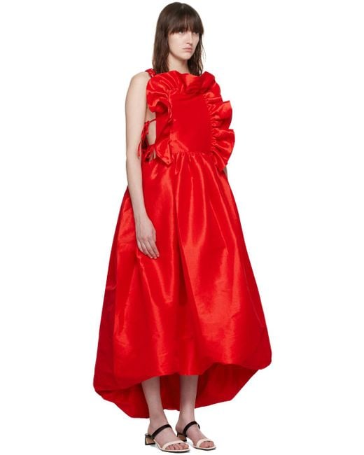 kika vargas red dress Kika Vargas Crie Taffeta Mini Dress In Red Taffeta