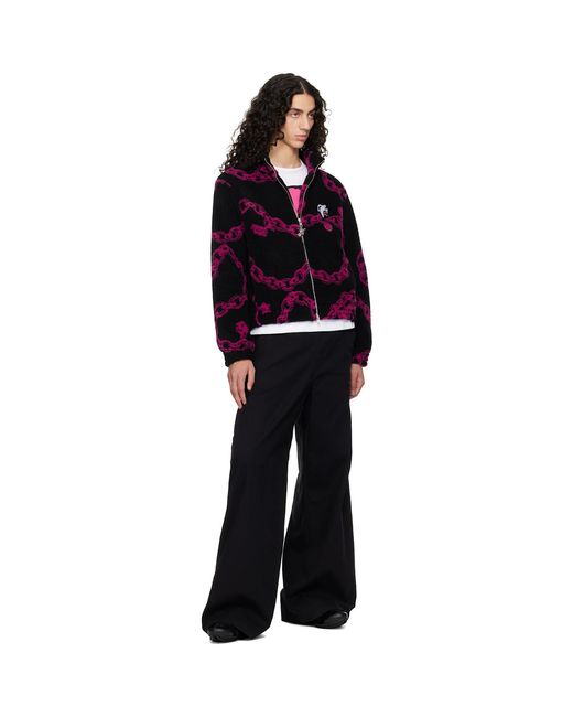 Chopova Lowena Black Charm Party Fitted Fleece Jacket for men