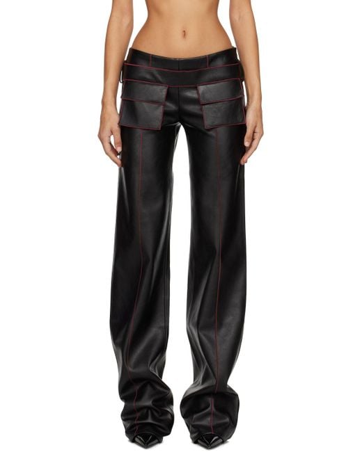 AYA MUSE Black Etica Faux-leather Trousers