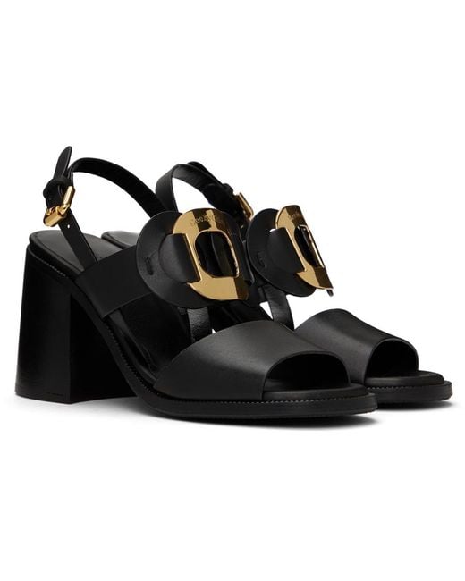 See By Chloé Black Chany Heeled Sandals