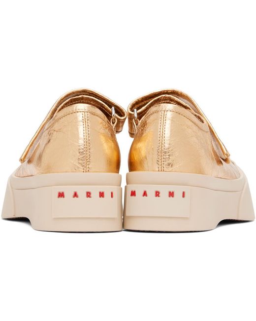 Marni Black Leather Mary Jane Sneakers