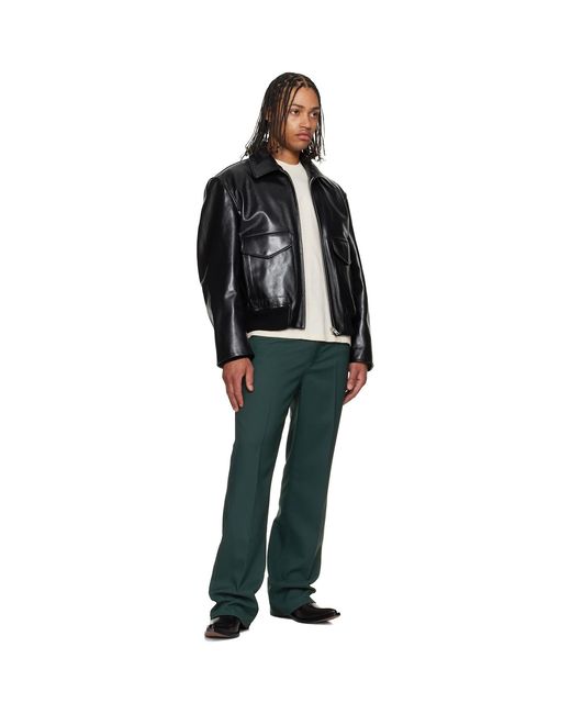 Marni Green Twill Trousers for men