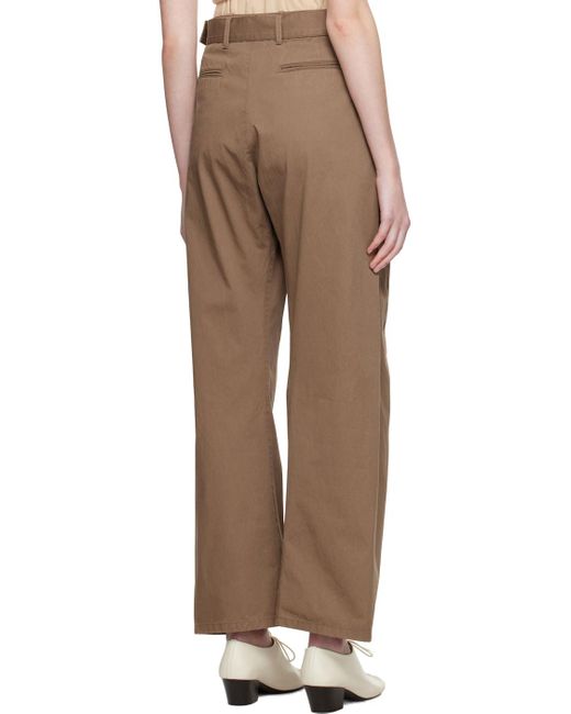 Lemaire Brown Light Belt Twisted Trousers