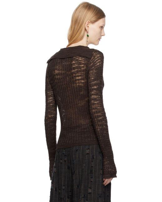 Acne Studios Brown Spread Collar Sweater in Black Lyst