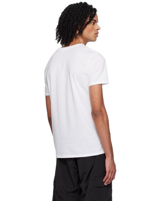 T-shirt blanc à col en v Lacoste pour homme en coloris White