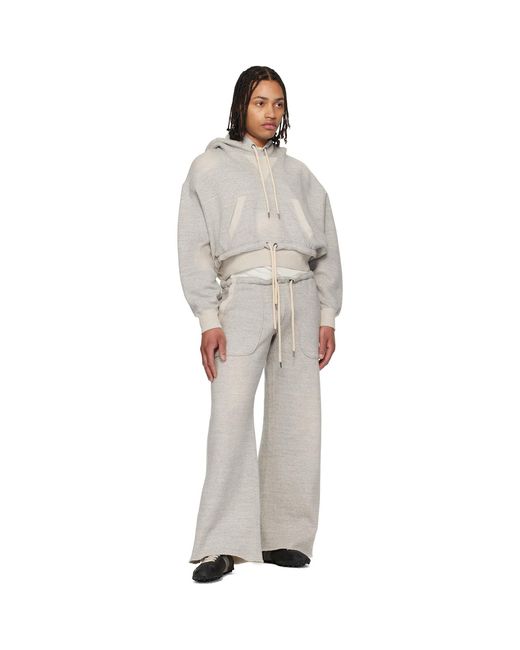R13 White Side Insert Sweatpants for men