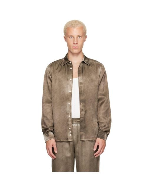 DIESEL Brown Jacquard Logo Shirt for men