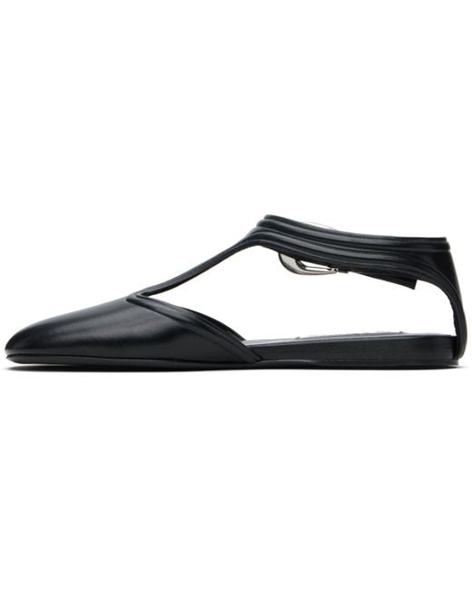 Jil Sander Black Mary Jane Ballerina Flats