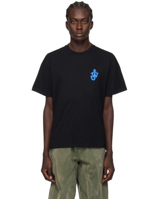 J.W. Anderson Black Anchor Patch T-shirt for men