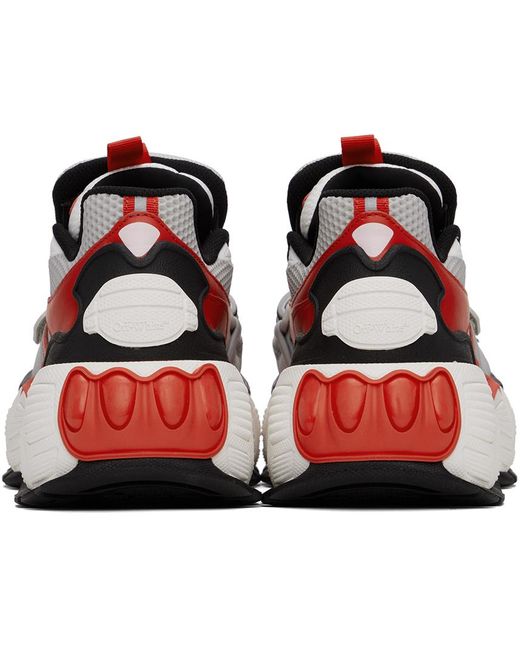 Off-White c/o Virgil Abloh Black Red & Gray Glove Slip On Sneakers for men