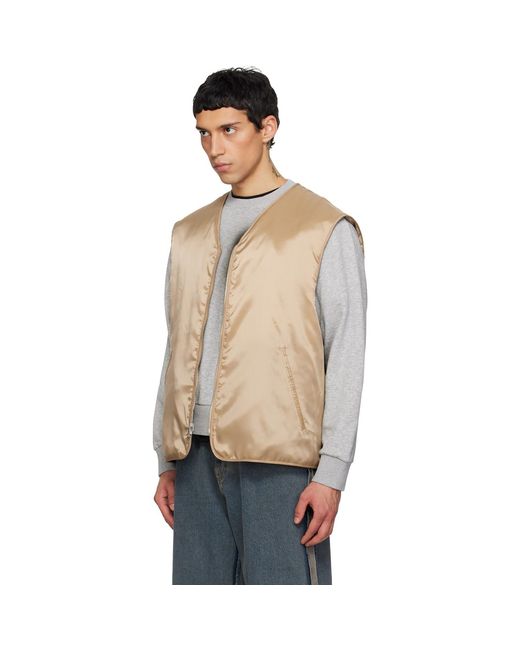 MM6 by Maison Margiela Blue Quilted Reversible Vest for men