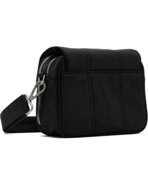 Represent Black Quilted Crossbody Bag for men
