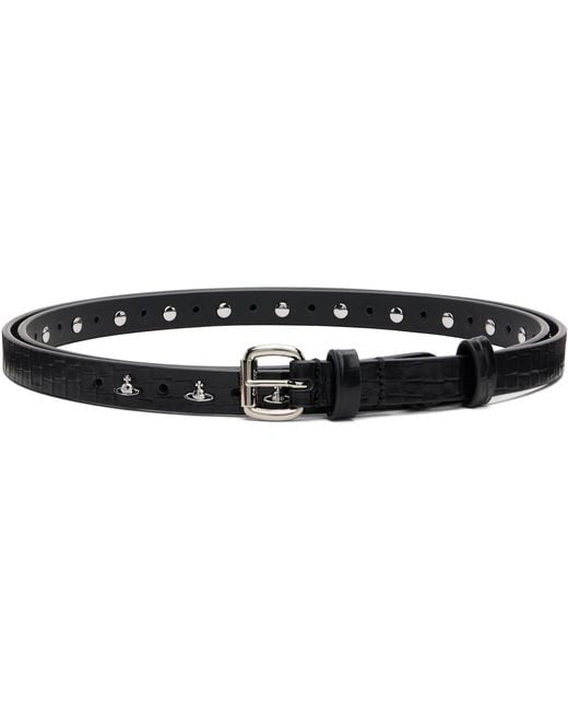 Vivienne Westwood Black Mini Alex Orb Stud Belt for men