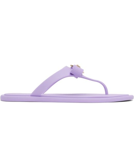 Versace Black Gianni Ribbon Flip-Flops