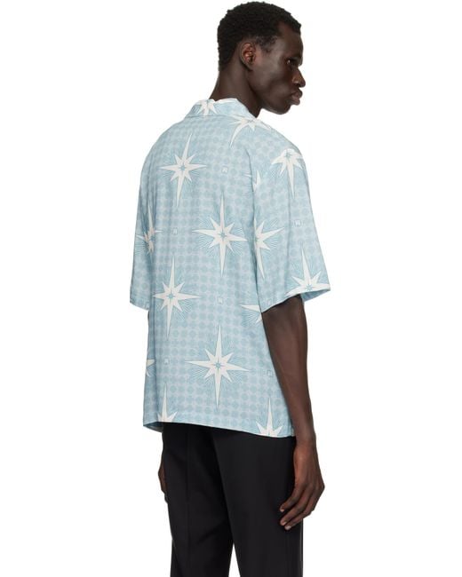 メンズ Amiri ブルー Starburst キャンプシャツ Black