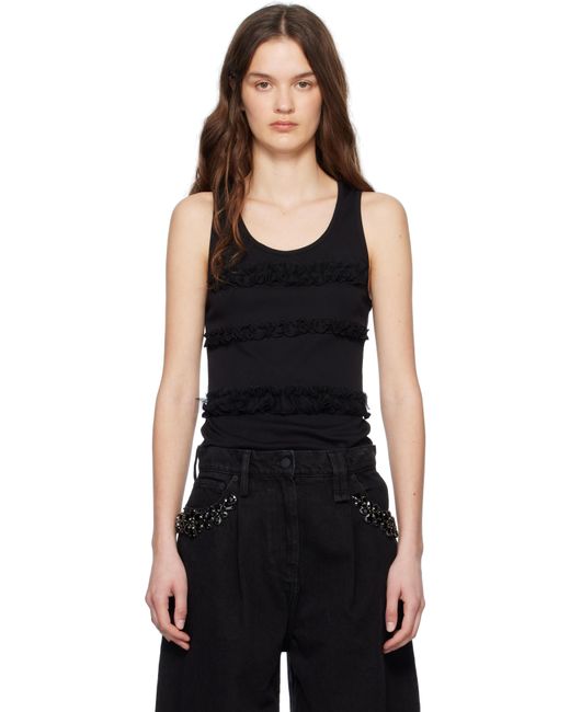 Simone Rocha Black Ruffle Frill Tank Top