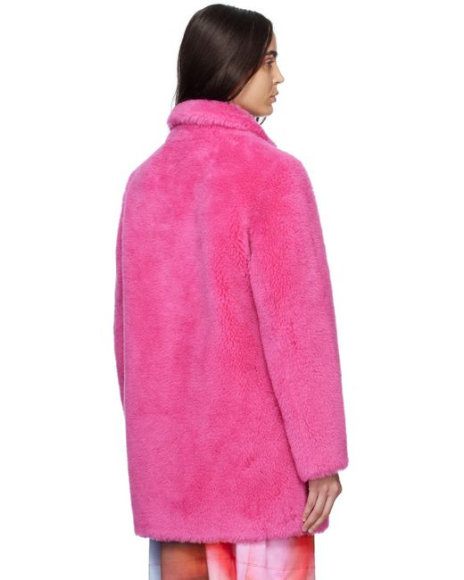 Meteo by Yves Salomon Pink Notched Lapel Coat