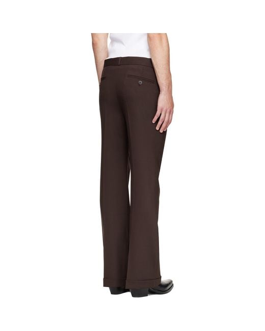 Ernest W. Baker Brown Cuffed 70's Trousers for men