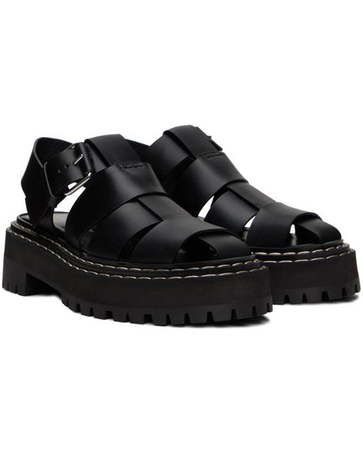 Proenza Schouler Black Lug Sandals