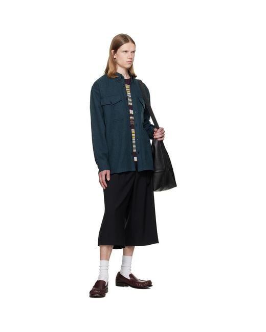 Dries Van Noten Blue Wool Overshirt for men