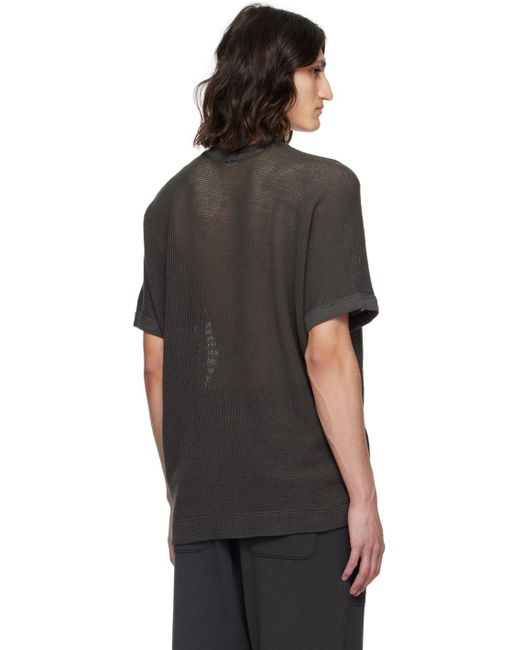 メンズ Jan Jan Van Essche O-projectコレクション グレー ルーズフィット Tシャツ Black