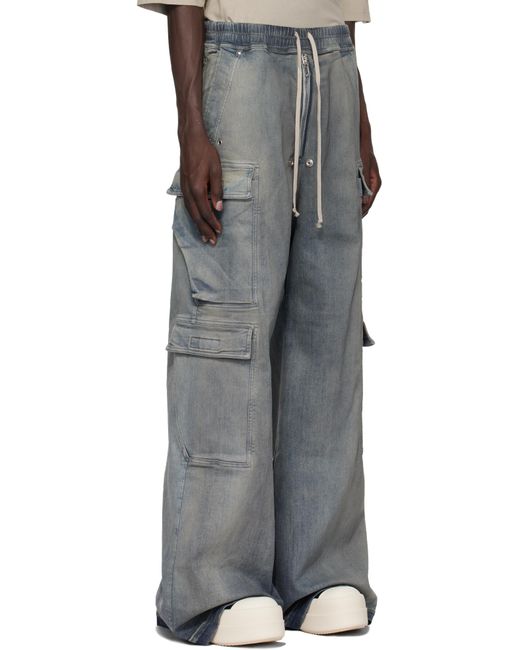 メンズ Rick Owens インディゴ Porterville Double Cargo Jumbo Belas デニム カーゴパンツ Black