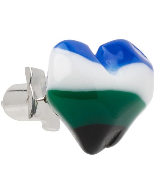 Boucle d'oreille unique en forme de cœur e Adererror pour homme en coloris Green
