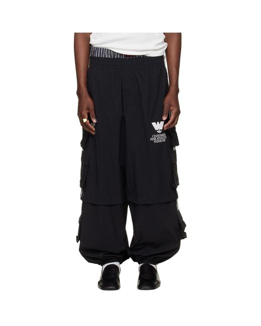 Willy Chavarria Black Adidas Originals Edition Cargo Pants for men
