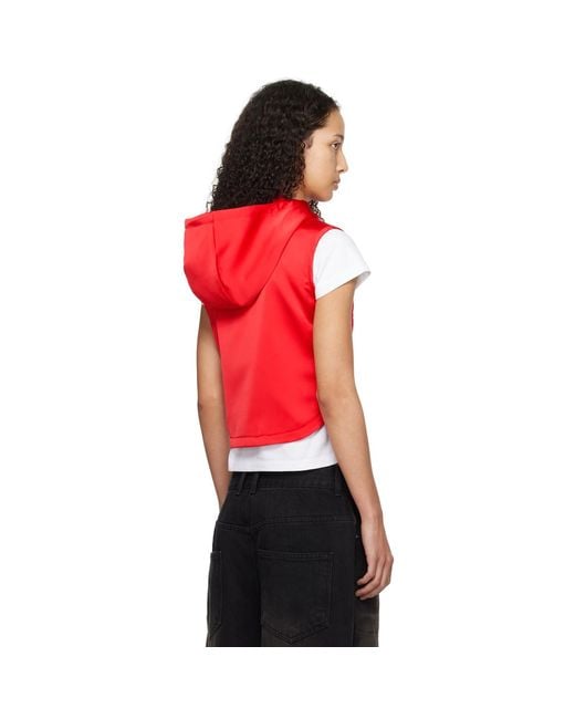 we11done Red Hooded Vest