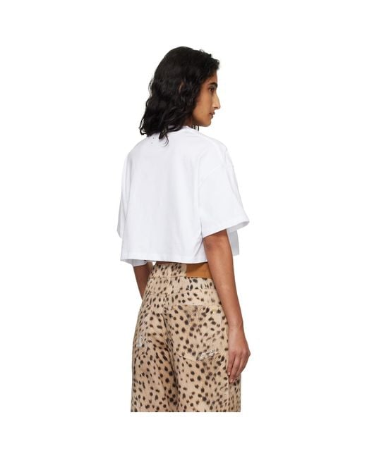 Amiri White Arts District Cropped Cotton Tee