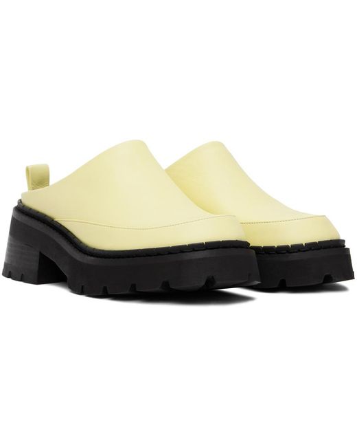 By Far Black Ssense Exclusive Yellow Reyna Loafers