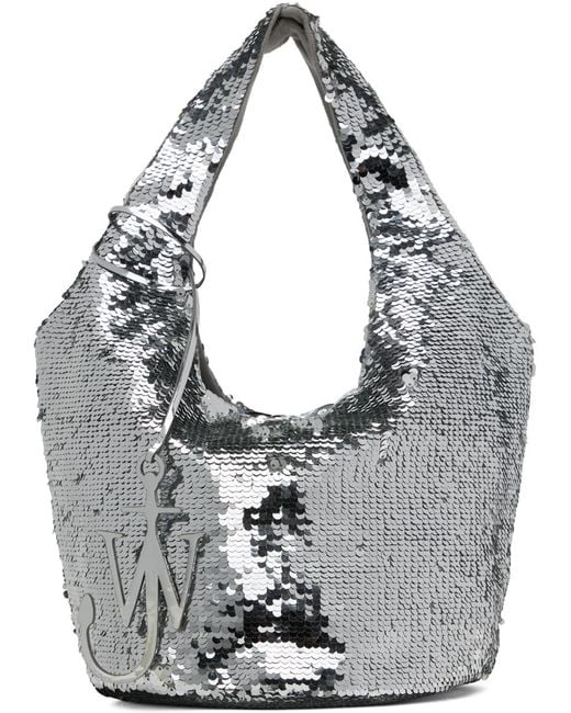 J.W. Anderson Gray Mini Sequin Shopper Bag