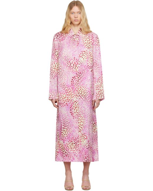 Dries Van Noten ピンク プリント ジャカード マックコート Pink